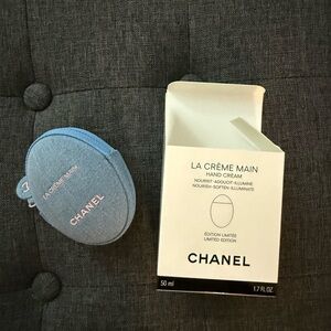 NEW Chanel La Crème Main Hand Cream in denim pouch